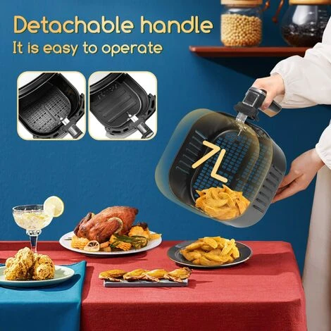 Friggitrice Ad Aria Intelligente Smart 1900W 7L Schermo LED 7 Funzioni Cuoce - immagine 2