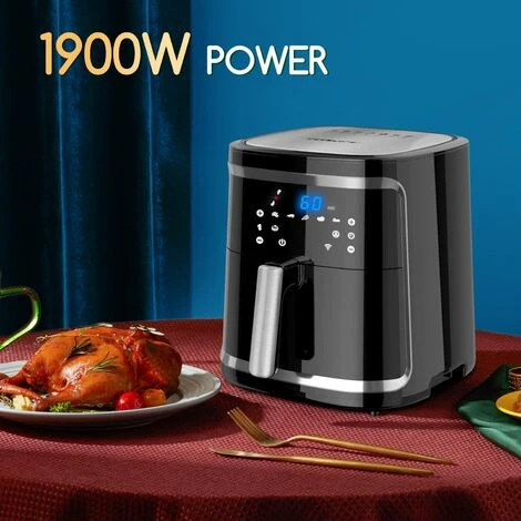 Friggitrice Ad Aria Intelligente Smart 1900W 7L Schermo LED 7 Funzioni Cuoce - immagine 3