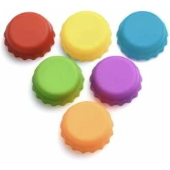 6 Pz Tappo Corona In Silicone Tappo Di Bottiglia Eco-ITiendly In Silicone Tappo Riutilizzabile Tappo Birra Colore Casuale