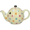 London Pottery Globe Teapot Con Colino, Design Of Polka Dots, Ceramica, Ivory/Multi Spot, 2 Tazze (500 Ml)
