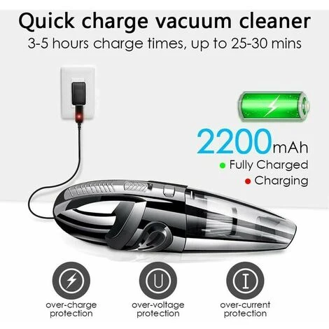 Aspirapolvere Portatile Potente Senza Fili 120W 2200mAh Con Funzione Wet & Dry Filtro HEPA Lavabile E 5 Ugelli Ricaricabili Per Casa, Tavolo, Ufficio, Auto - immagine 4