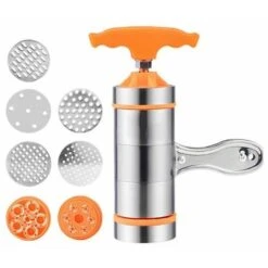 Macchina Per Pasta Manuale, Pressa Per Pasta Manuale, Macchina Per Pasta Manuale, Macchina Per Pasta In Acciaio Inossidabile, Viene Fornita Con 7 Stampi Per Spaghetti Manuali -