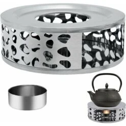 Scalda Teiera In Acciaio Inossidabile, Base Scalda Teiera Con Portacandele Rotondo Per Tè, Caffè, Isolamento Del Latte