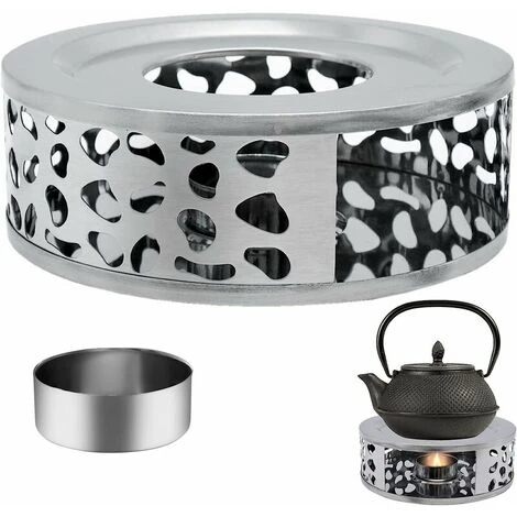 Scalda Teiera In Acciaio Inossidabile, Base Scalda Teiera Con Portacandele Rotondo Per Tè, Caffè, Isolamento Del Latte