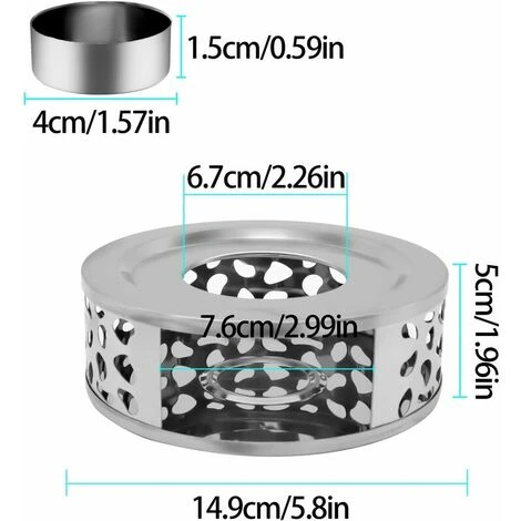 Scalda Teiera In Acciaio Inossidabile, Base Scalda Teiera Con Portacandele Rotondo Per Tè, Caffè, Isolamento Del Latte - immagine 3