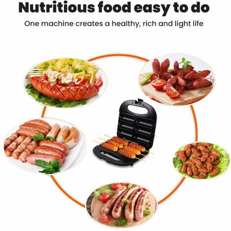 Casseruola Da Cucina Macchina Per Hot Dog Elettrica Corn Dog Macchina Per Waffle Macchina Per Salsicce Rivestimento Antiaderente Cuocere 6 Hot Dog Alla Volta Cucinare BBQ Grill - immagine 5