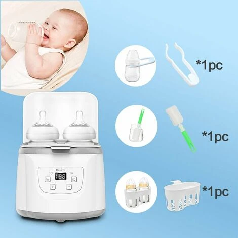Scaldabiberon 4 In 1 Sterilizzatore A Vapore Per Biberon Scaldapappa Veloce Capacità Di 2 Biberon Temperatura Regolabile Con Display A LED Per Biberon, EU 400W - immagine 4