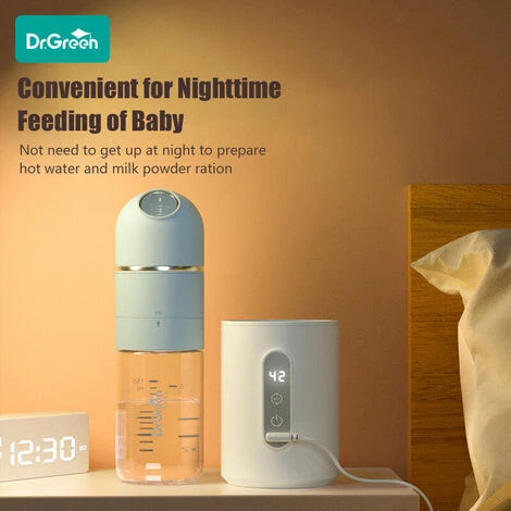 Termostato Per Scaldabiberon Portabble Temperatura Regolabile Display A LED Alimentato Tramite USB Con Biberon In Vetro Da 150 Ml E Dispenser Per Latte In Polvere (blu) - immagine 2