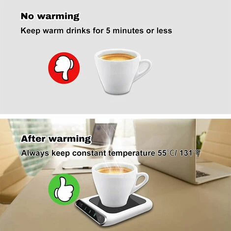 Scalda Tazze Da Caffè Per Ufficio Scalda Tazze Da Caffè A Temperatura Regolabile A 3 Velocità Con Promemoria Per Bere Acqua Uso Domestico In Ufficio - immagine 3