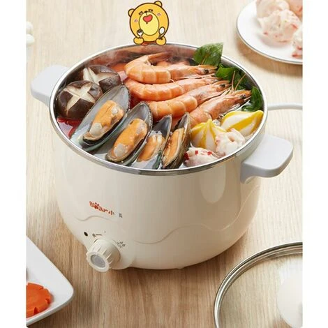 Piccola Pentola Elettrica In Acciaio Inossidabile Da 2,5 Litri, Pentola Elettrica Portatile Per Camera Degli Studenti/studio/hotel/campeggio/ufficio - immagine 2