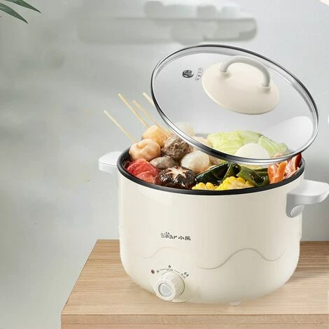 Piccola Pentola Elettrica In Acciaio Inossidabile Da 2,5 Litri, Pentola Elettrica Portatile Per Camera Degli Studenti/studio/hotel/campeggio/ufficio - immagine 3