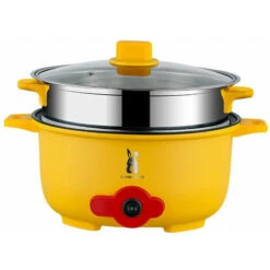 Pentola Elettrica Multifunzionale In Acciaio Inossidabile Pentola Elettrica Multifunzionale Pentola Elettrica Multifunzionale ， Doppio Strato ， Giallo