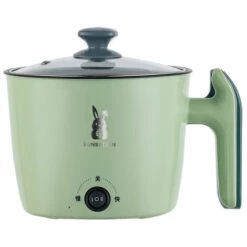 Pentola Elettrica Multifunzionale Pentola Elettrica Pentola Elettrica Mini Antiaderente ， Verde