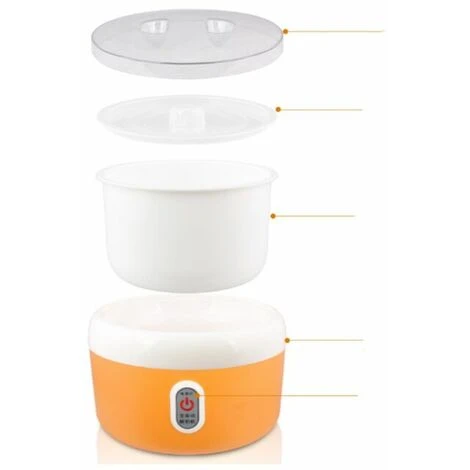 Yogurtiera Elettrica, 220V 1.2L Macchina Per La Produzione Di Yogurt Per Crema Elettrica Automatica Domestica Strumento Per La Produzione Di Yogurt (Arancione) - immagine 2