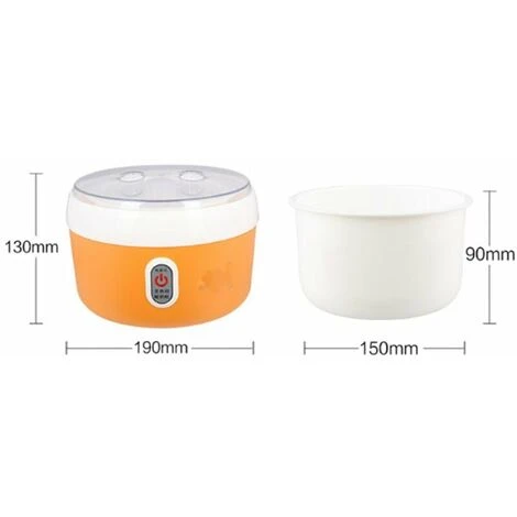Yogurtiera Elettrica, 220V 1.2L Macchina Per La Produzione Di Yogurt Per Crema Elettrica Automatica Domestica Strumento Per La Produzione Di Yogurt (Arancione) - immagine 3