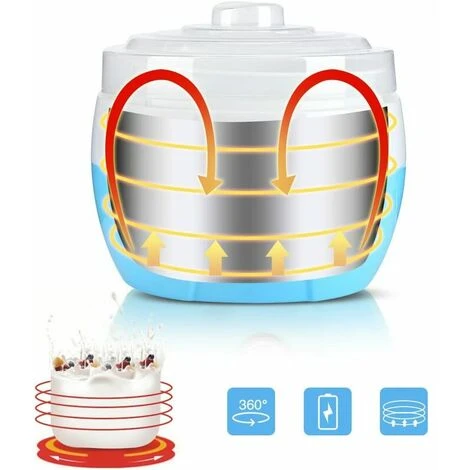 Yogurtiera Elettrica, 220V 1.2L Macchina Per La Produzione Di Yogurt Per Crema Elettrica Automatica Domestica Strumento Per La Produzione Di Yogurt (Arancione) - immagine 5