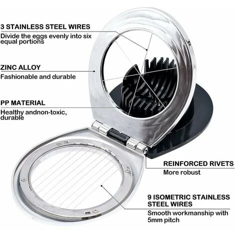 Affettatrice Per Uova, Taglierina Per Uova Con Filo, Affettatrici Per Uova, Più Comodo E Ordinato - immagine 2