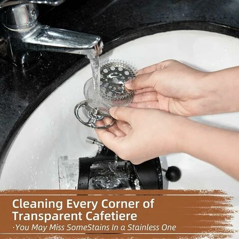 Pressa Francese Da 2 Tazze, Pressa Francese, Perfetta Per Gli Amanti Del Caffè, Caffè Mattutino, Caffettiera Dal Sapore Massimo Con Filtro In Acciaio Inossidabile, Da 12 Once / 350 Ml - immagine 5