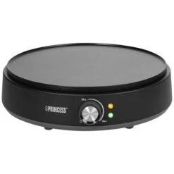 Princess Deluxe Crépes Maker Spia Luminosa, Rivestimento Antiaderente Nero