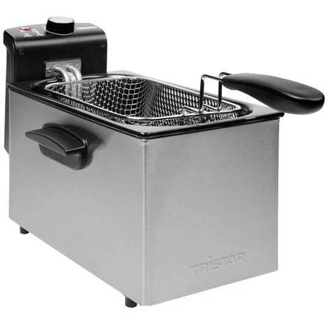 Tristar FR-6947 Friggitrice 2000 W Spia Luminosa Acciaio Inox, Nero